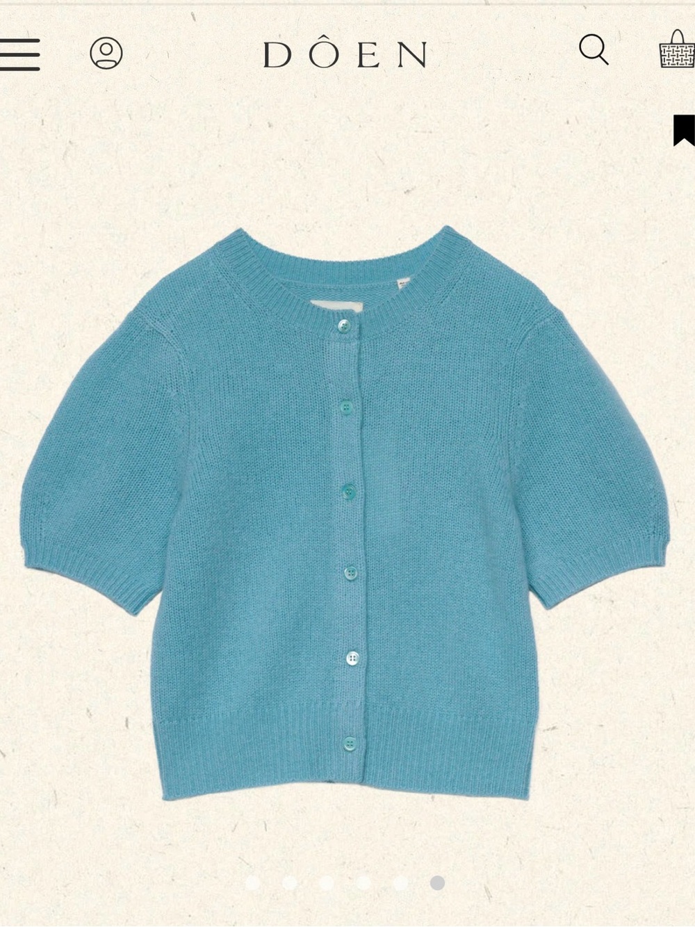Doen ALESIA CASHMERE CARDIGAN Small Aquamarine NWT - Picture 5 of 11